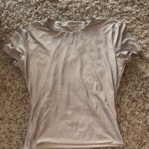 Abercrombie & Fitch Women's Silver Short Sleeve Tee